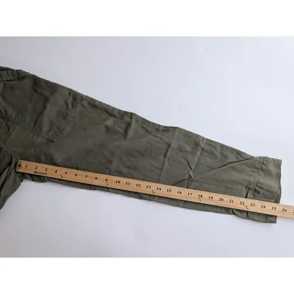 PACT Organic Cotton Hemp Pull On Khaki Green Cropped Pant Size XS Nature Outdoor - Picture 10 of 11